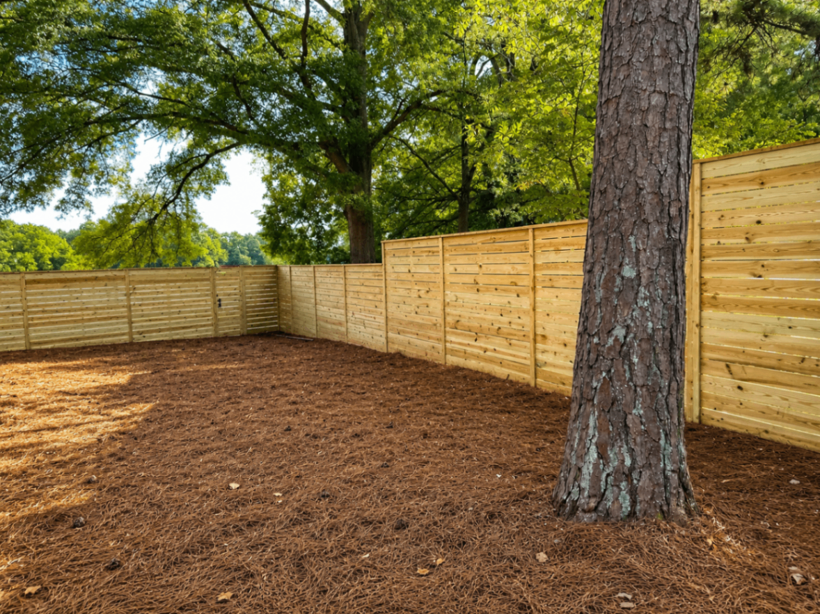 Horizontal privacy fence installation