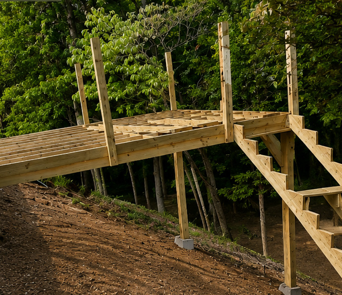 Hillside Deck & Stair System before